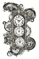 time travel tattoo design idea