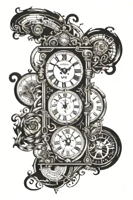 time travel tattoo design idea