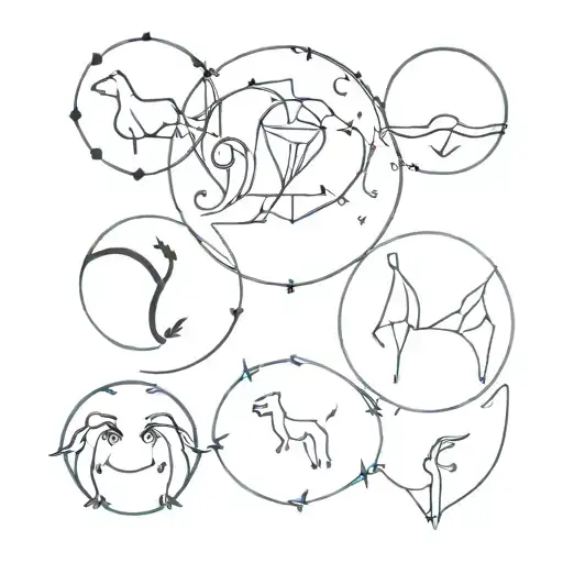 zodiac signs combined together  tattoo design idea