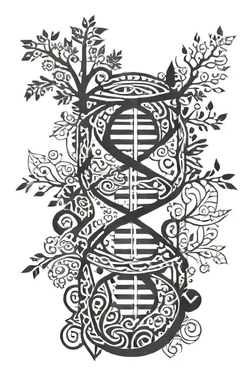 dna spin and trees background looking tattoo design idea