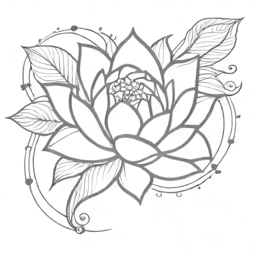 mandala, lotusblüte, rose,ranke  tattoo design idea