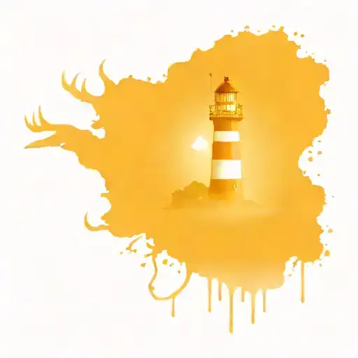 stag head, lighthouse and anchor tattoo design idea