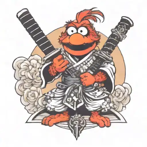 samurai elmo tattoo design idea