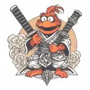 samurai elmo tattoo design idea