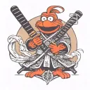 samurai elmo tattoo design idea