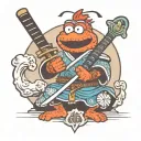 samurai cookie monster tattoo design idea