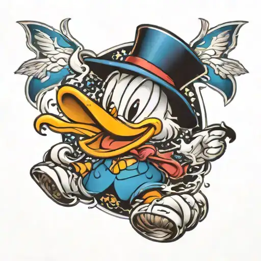 Donald duck tattoo design idea