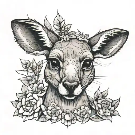 Kangaroo joey tattoo design idea
