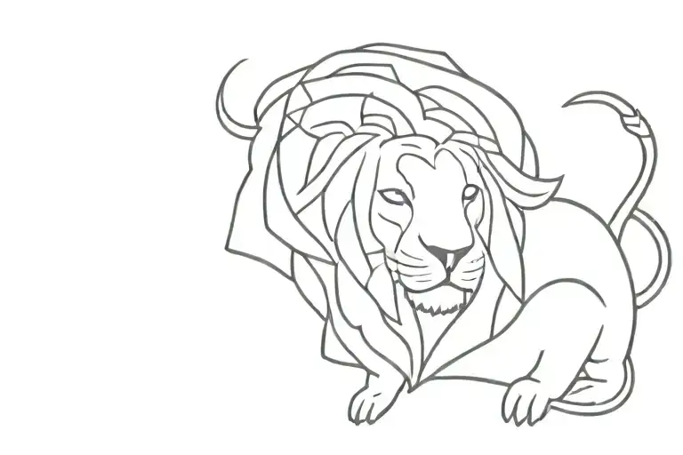 1977 with butterfly and lion head merging with 9 tattoo design idea