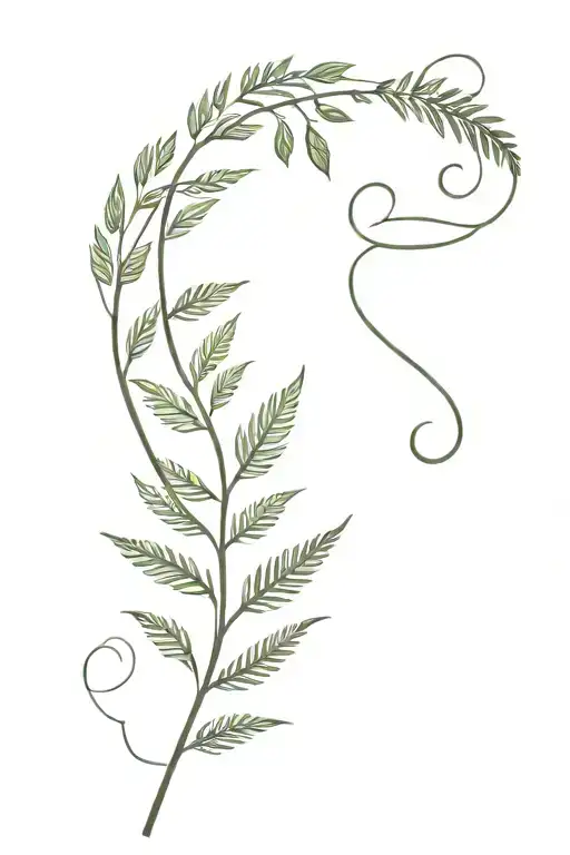 new zealand fern with heartbeat line tattoo design idea