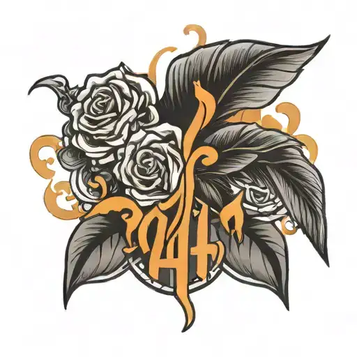 area code 214 formed with a surprise twist tattoo design idea