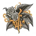 area code 214 formed with a surprise twist tattoo design idea