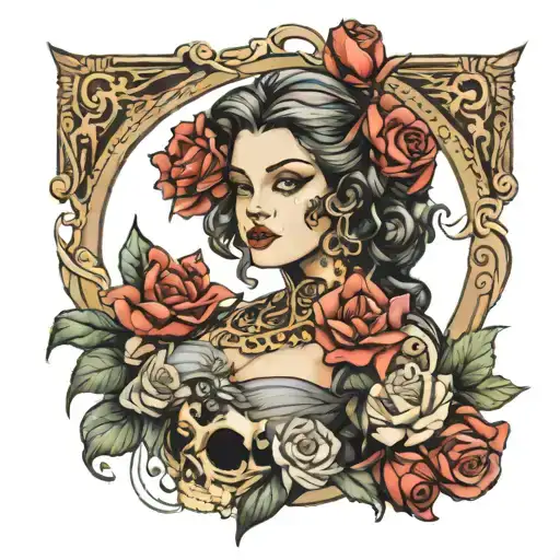 A statue of Alexandria Clarke Stanley tattoo design idea