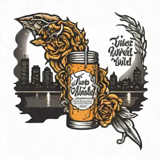 juice wrld quote in minneapolis at night tattoo design idea
