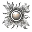 a sun with rays radiating tattoo design idea