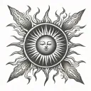a sun with rays radiating tattoo design idea