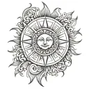a sun with rays radiating tattoo design idea