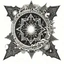 A celestial design symbolizing spiritual growth and connection with Allah tattoo design idea