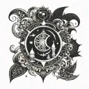 A celestial design symbolizing spiritual growth and connection with Allah tattoo design idea