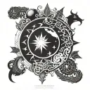 A celestial design symbolizing spiritual growth and connection with Allah tattoo design idea