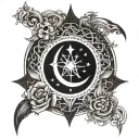 A celestial design symbolizing spiritual growth and connection with Allah tattoo design idea