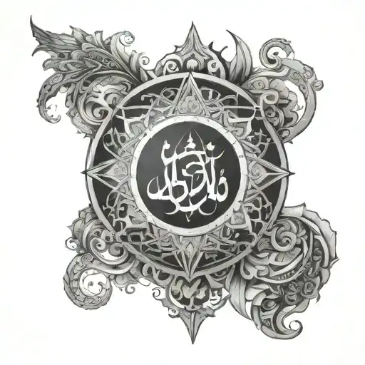A celestial design symbolizing spiritual growth and connection with Allah tattoo design idea