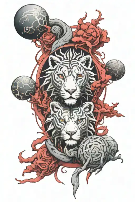 lionceaux akatsuki morph planet trésor  tattoo design idea