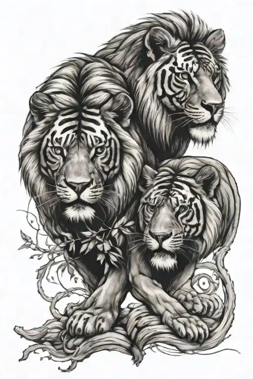 2 lionceaux akatsuki  tattoo design idea