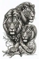 2 lionceaux akatsuki  tattoo design idea
