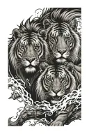 2 lionceaux akatsuki  tattoo design idea