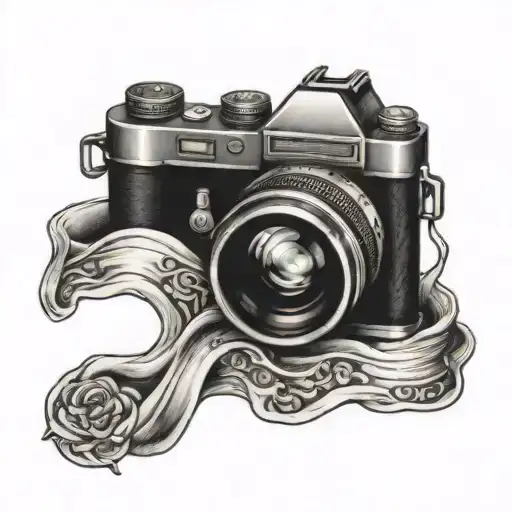 photography camera tattoo design idea