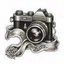 photography camera tattoo design idea
