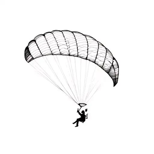 paragliding, scuba diving and shooting rifle intertwined tattoo design idea