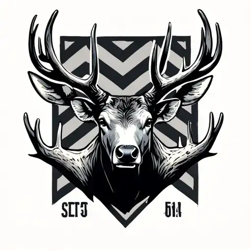 Chief Master Sergeant Chevron made out of Elk antler tattoo design idea
