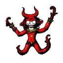 voodoo doll devil tattoo design idea