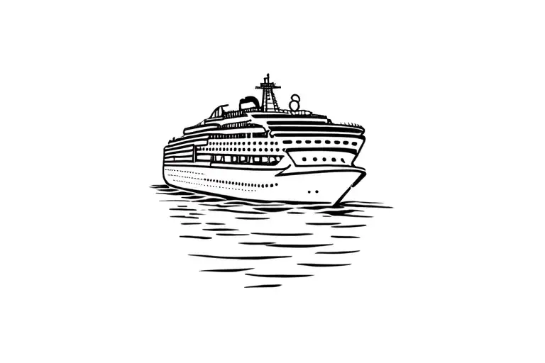 cruise ship tattoo design idea