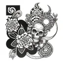 y2k flash tattoo design featuring tattoo design idea