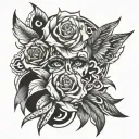 y2k flash tattoo design featuring tattoo design idea