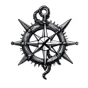 anchor and compass tattoo design idea