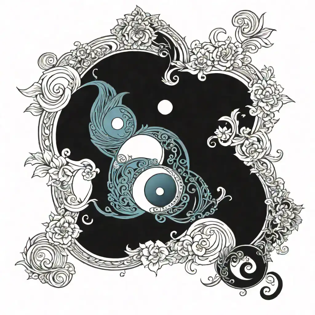 yin and yang mandala tattoo design idea