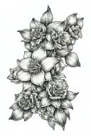forget me nots and daffodils  tattoo design idea