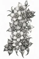 forget me nots and daffodils  tattoo design idea