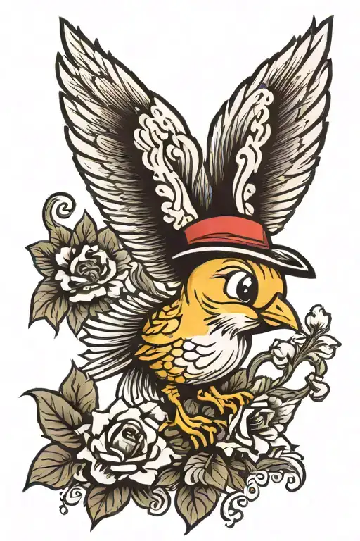tweety bird cartoon character tattoo design idea