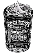 Large Jack Daniel’s bottle roll being sucked tattoo design idea