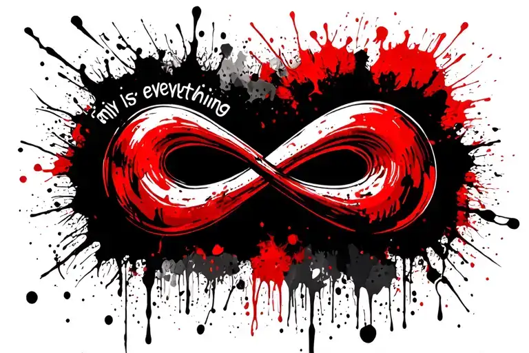 infinity sign that says  family is everything tattoo design idea