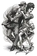 Tango dancers chicano style tattoo design idea
