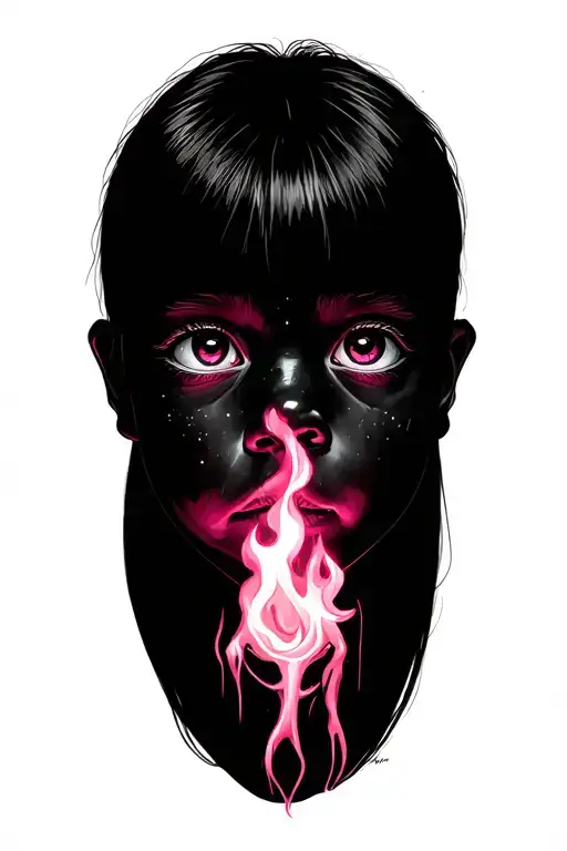 inner child burning and pinks try tattoo design idea