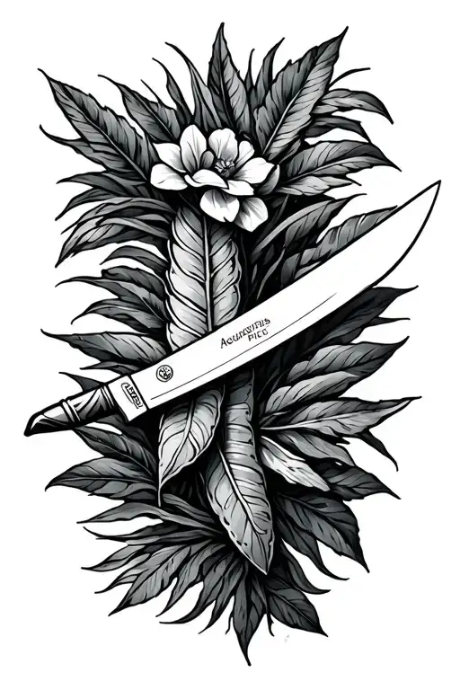 Aquarius knife plantain Puerto Rico Nicaragua tattoo design idea