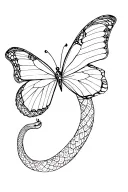 half of tattoo must be a butterfly and other half must be a snake  tattoo design idea
