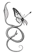 half of tattoo must be a butterfly and other half must be a snake  tattoo design idea